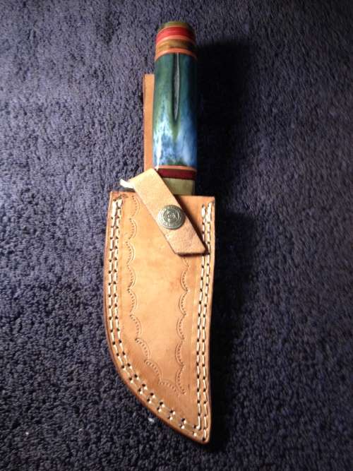 Hand Made Damascus Steel Hunting Knife-NO RESERVE AUCTION !!!