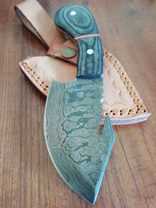 HANDMADE DAMASCUS STEEL SKINNING KNIFE !!!