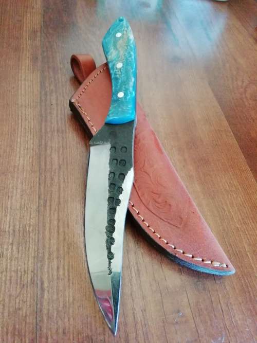 Hand forged D2 toolsteel hunting knife !!!