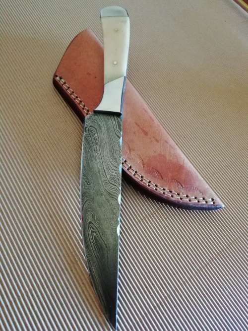 HANDMADE DAMASCUS STEEL BIRD AND TROUT KNIFE !!!