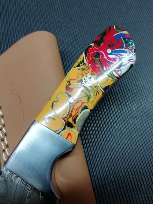 NEW STOCK - HANDMADE DAMASCUS STEEL HUNTING KNIFE !!!