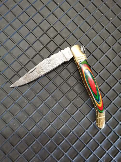 HANDMADE DAMASCUS STEEL FOLDING KNIFE !!!