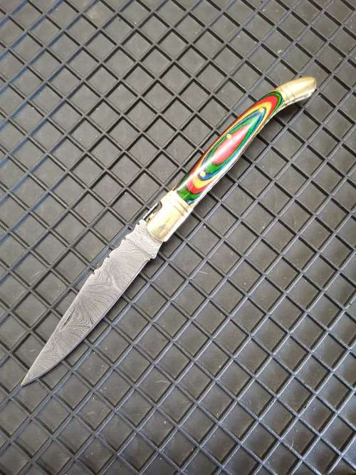 HANDMADE DAMASCUS STEEL FOLDING KNIFE !!!