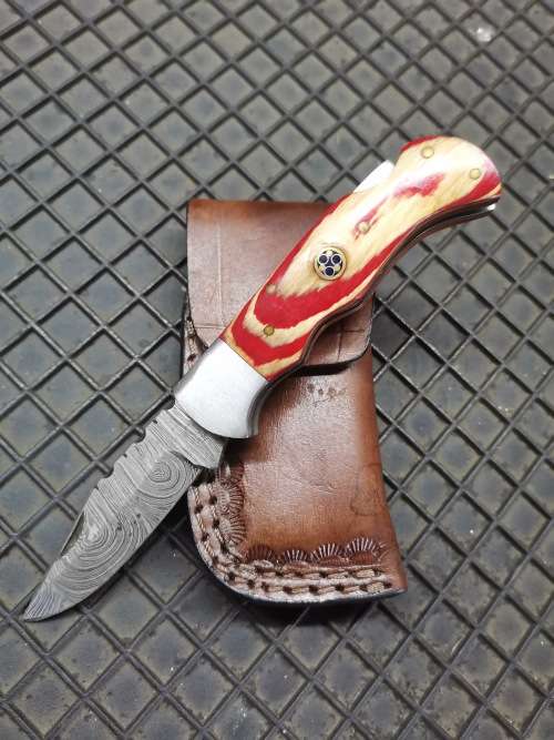 HANDMADE DAMASCUS STEEL FOLDING KNIFE