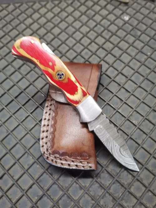 HANDMADE DAMASCUS STEEL FOLDING KNIFE