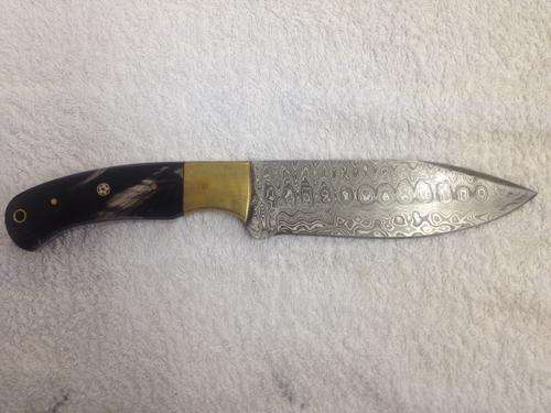 Handmade Damascus Hunting Knife nb NO SHEATH!!!!!!!!