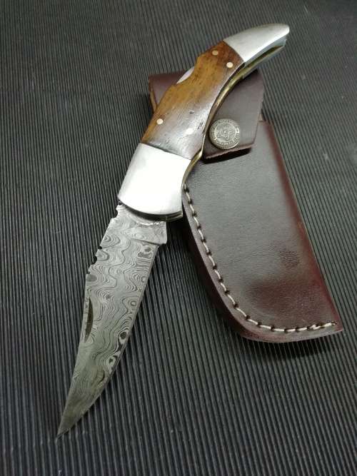 HANDMADE DAMASCUS STEEL FOLDING KNIFE !!!