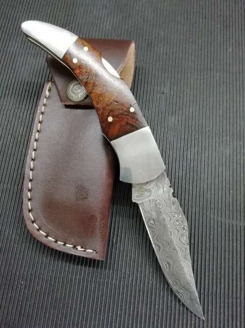 HANDMADE DAMASCUS STEEL FOLDING KNIFE !!!