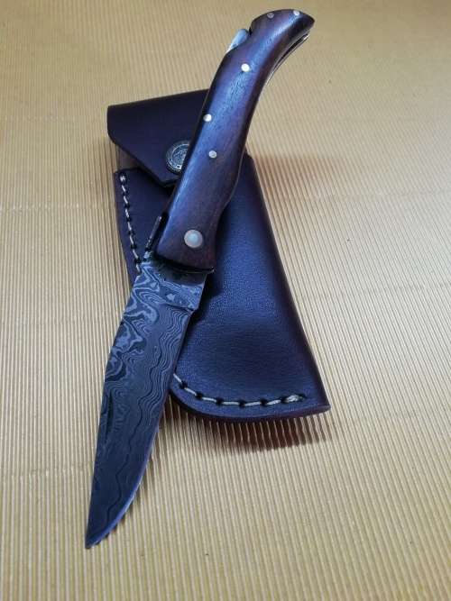 HANDMADE DAMASCUS STEEL FOLDING KNIFE !!!