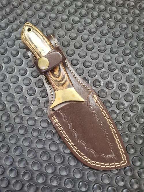 HANDMADE DAMASCUS STEEL SKINNING KNIFE WITH GUTHOOK
