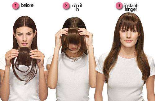Clip In 100% Remy Human Hair Fringe - Brown