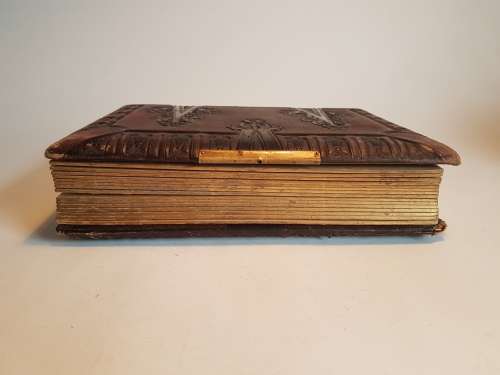 Antique leather photo album with photos - Exquisite!!!