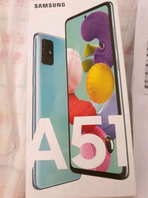 Samsung Galaxy A51 with all accessories and 3 pouches.