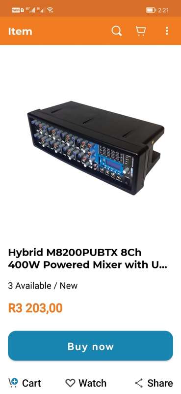 Hybrid M8200PUBTX 8Ch 400W Powered Mixer with USB.