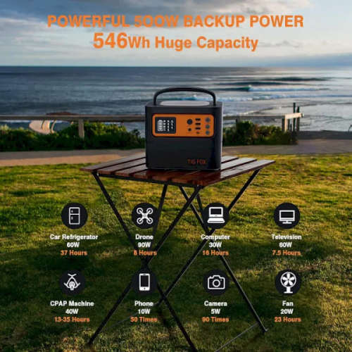 TigFox T500 | 540Wh Portable Lithium-Ion Battery Power Station | SA Plug Points