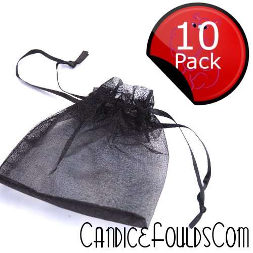 Organza (Gift / Favor) Bags - 13 x 15cm (10 Pack) - Black