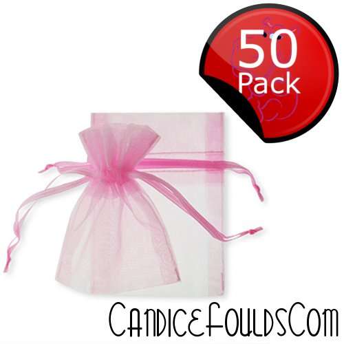 Organza (Gift / favor) Bags - 13x15cm (50 Pack) - Pink