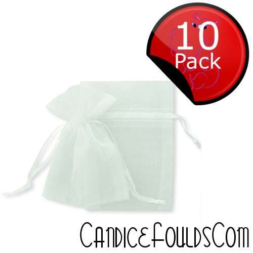 Organza (Gift / Favor) Bags - 13 x 15cm (10 Pack) - White