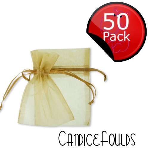 Organza (Gift / Favor) Bags - 13 x 15cm (50 Pack) - Gold