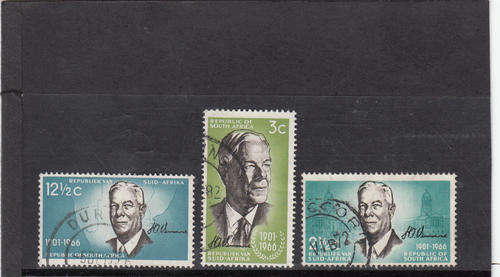 Hendrik Verwoerd Commemoraton Set of 3 1966