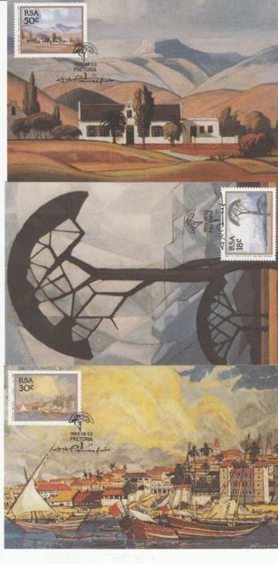 1989 - Pierneef Paintings - Set of 4 Mint Maximum Cards
