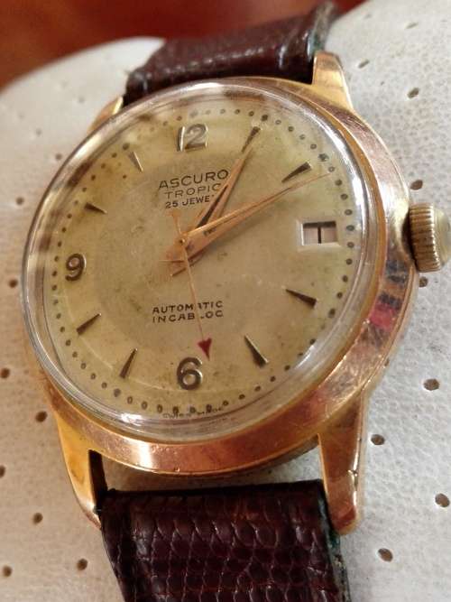 Vintage ASCURO TROPIC 25 Jewel AUTOMATIC mens watch