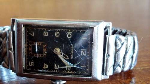 VINTAGE ETERNA MENS TANK WATCH FROM 1940'S- WORKING