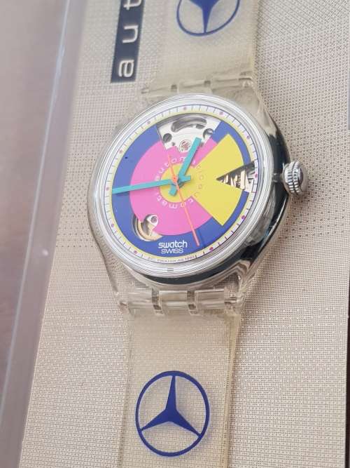 VINTAGE 1992 SWATCH WATCH "HAPPY WHEELS" AUTOMATIC AS NEW IN ORIGINAL BOX