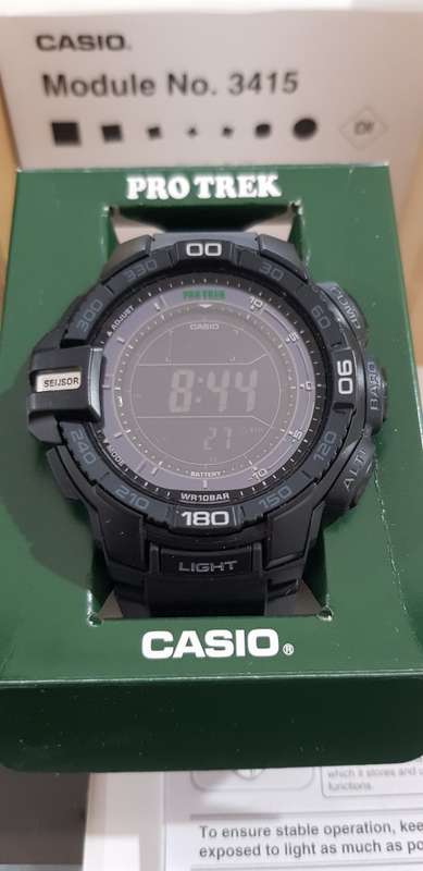 CASIO PROTREK TRIPLE SENSOR MEN`S WATCH WITH FULL BOXES AND PAPERS