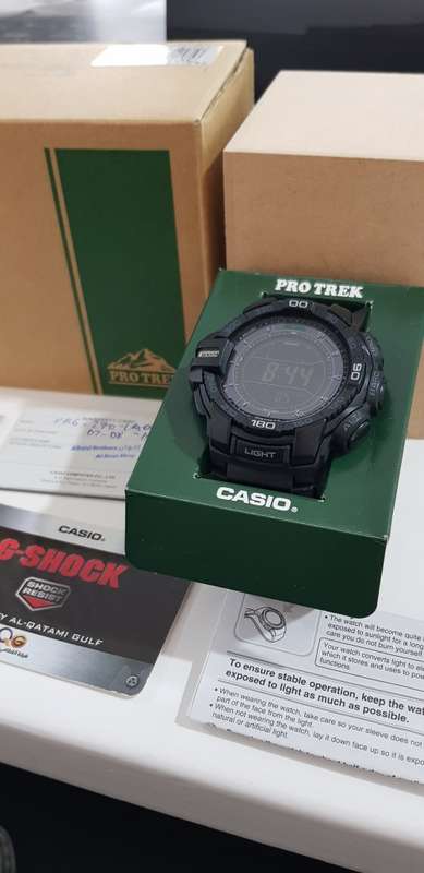 CASIO PROTREK TRIPLE SENSOR MEN`S WATCH WITH FULL BOXES AND PAPERS
