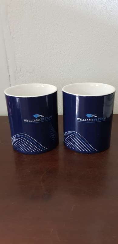 2 WILLIAMS F1 TEAM MUGS MADE IN ENGLAND- BOTH TO HIGHEST BIDDER