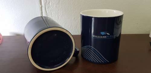 2 WILLIAMS F1 TEAM MUGS MADE IN ENGLAND- BOTH TO HIGHEST BIDDER