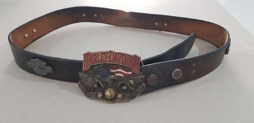 VINTAGE HARLEY DAVIDSON LEATHER BELT WITH BUCKLE