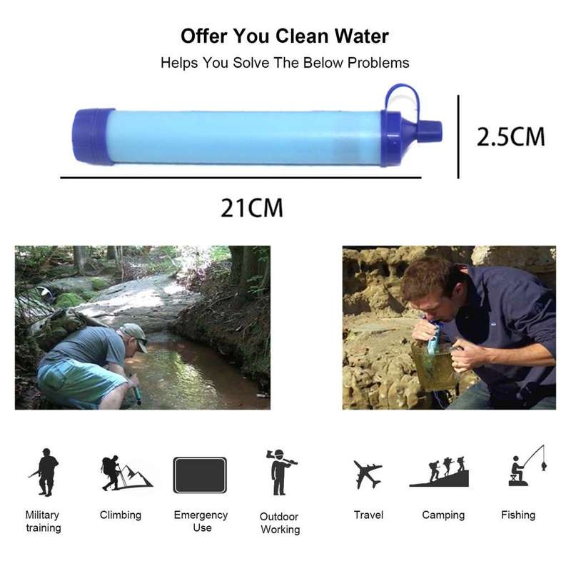 Water Filter Straw Water Purifier Filtration Kit Set for Emergency Camping Traveling