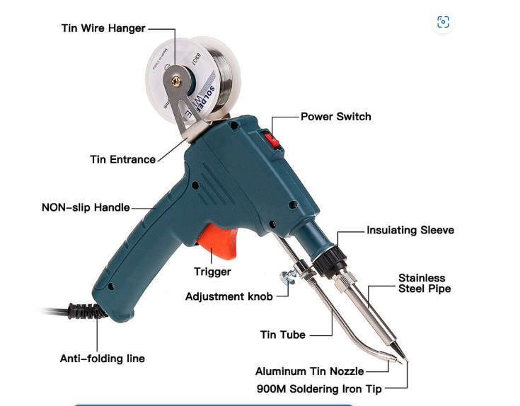 60W Manual Soldering Gun Internal Heating Soldering Iron Gun