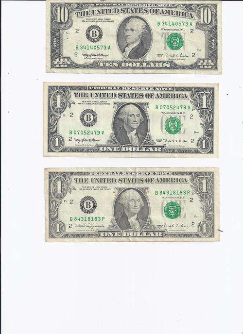 2X1$ & 1X10$ UNITED STATES DOLLAR 1995