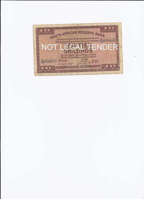TEN SHILLINGS 1938 RARE