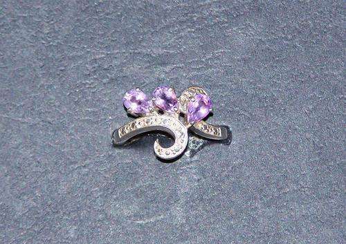 Artistic 1.20ctw Genuine Amethyst Pears Ring
