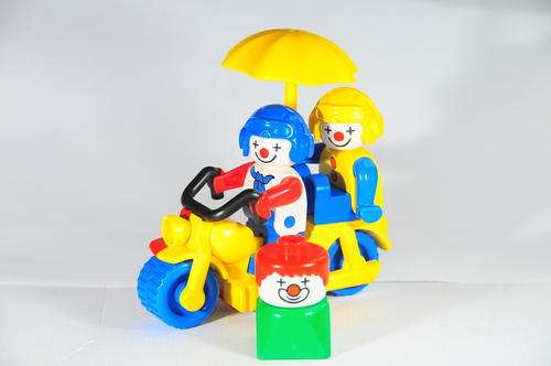 Vintage LEGO Duplo clowns and motorbike