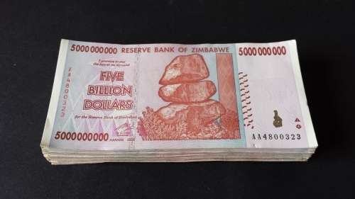 Zimbabwe 50 Billion X 100 Pieces (PCS), 2008, P-87, Circulated, Used, 100 Trillion series