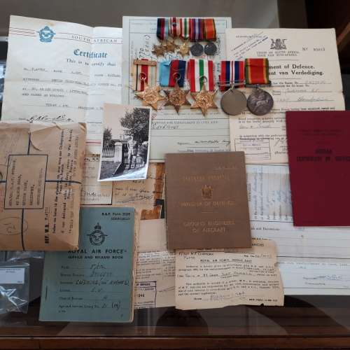 WW2 GROUP OF 5 MEDALS & 5 MINIATURES WITH PAPER WORK TO R.A.F ENGINEER