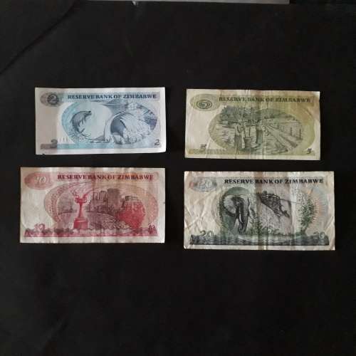 Complete of Zimbabwe dollar notes series 1,2,3,4,5 from first issue to 2009