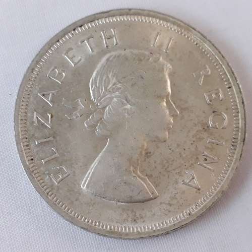 5 south africa five shilling coins 1952,1955,1956,1958,1960,