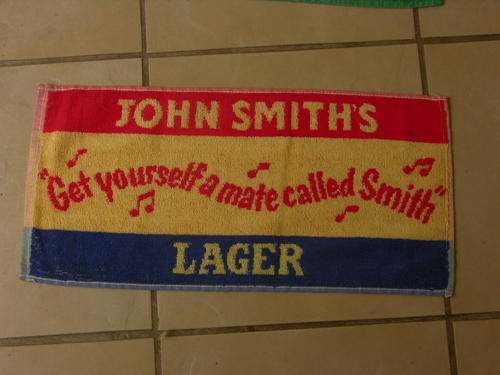 Bar towel -looks lovely on your bar top - very collectable -John Smiths Lager Beer
