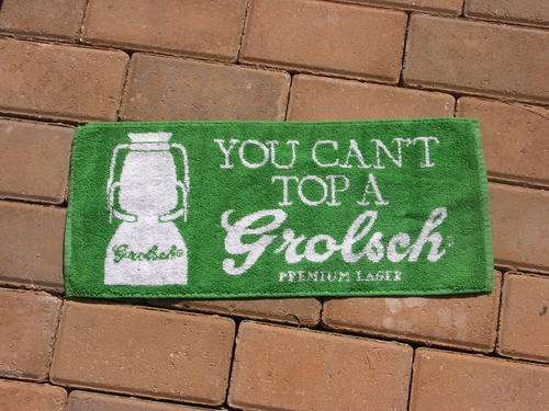 Bar towel - Looks great on your bar top.Grolsch Lager New - V Rare and  very collectable