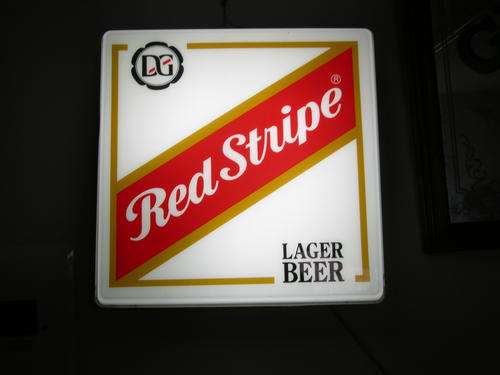Red Stripe lager beer wall mounted light - Gives a nice atmosphere to your pub/bar or games room