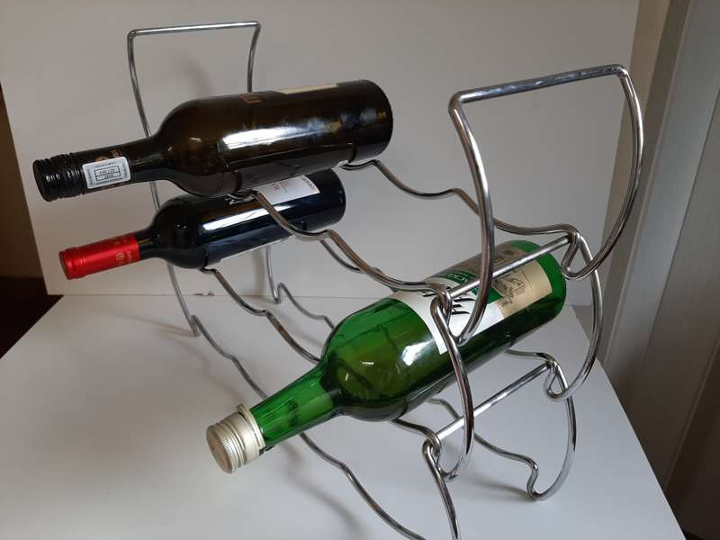 9 BOTTLE WINE RACK ( STEEL )