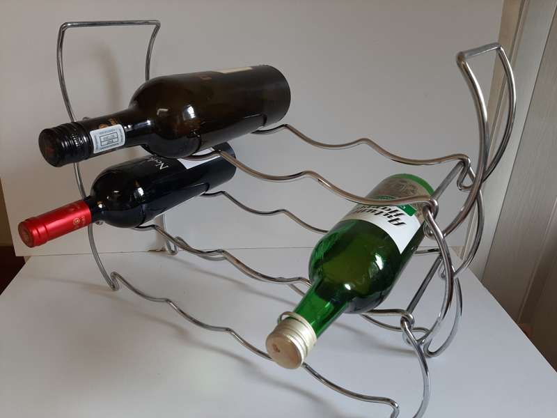 9 BOTTLE WINE RACK ( STEEL )