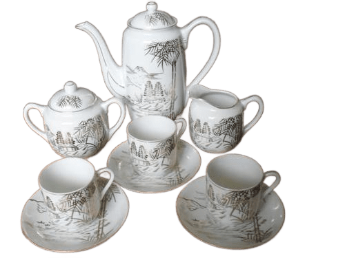 Manna China Tea Set with lipothane bottoms