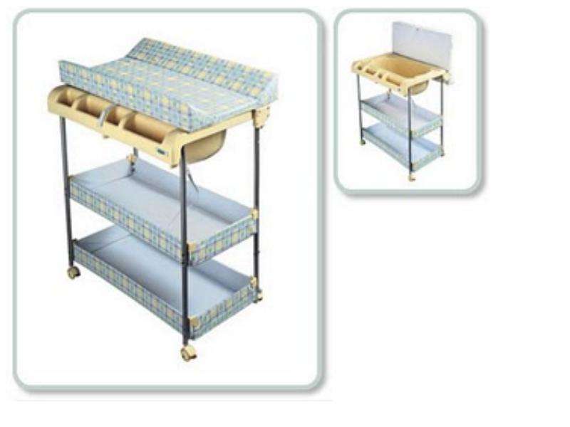 HELPFUL MOBILE BABY BATH TROLLEY CHANGE TABLE STORAGE BOY GIRL BABY FURNITURE  * R1 NO RES AUCTION *